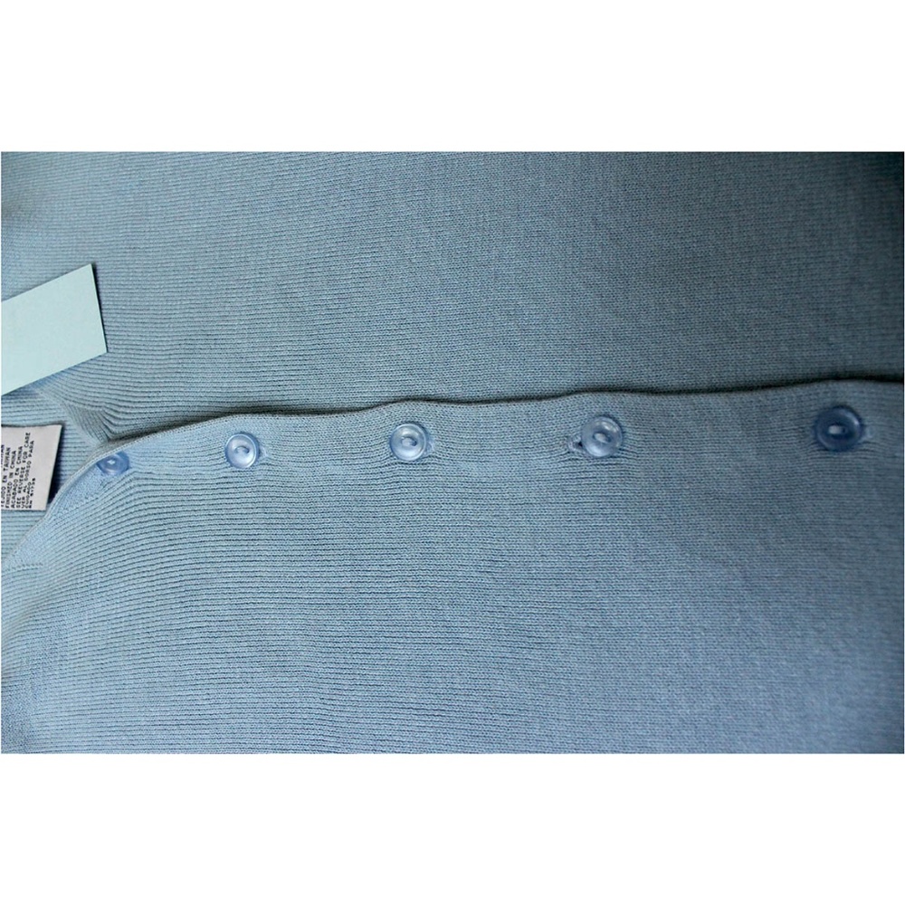 Blue Ribbed Stretch Knit Cardigan or Top NWT - Picture 5 of 7